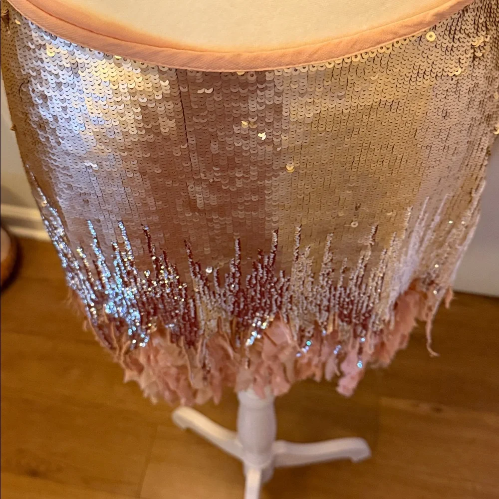 Zara Woman Gold and Pink Sequin Mini Skirt - Picture 3 of 5